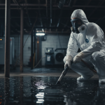 Professional biohazard cleanup of Category 3 black water in a Houston property.
