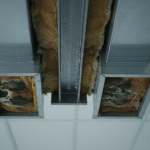 Infrared camera view showing thermal bridging in a commercial ceiling