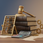 Close-up of hands reviewing legal documents and a calculator on a desk, symbolizing the detailed financial and legal analysis for Friendswood commercial claims under Texas Insurance Code §542.060.