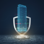 3D laser scanner capturing precise interior measurements of a Bellaire commercial property, crucial for digital twin forensic valuation protection.