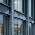 Close-up of condensation and early mold growth on an interior wall surface within modern Bellaire architecture, indicative of the cold-bridge effect.