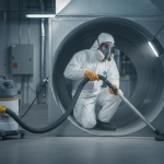 Forensic HVAC remediation following NADCA ACR standards in a Houston commercial building.