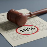 Legal documents representing Texas Insurance Code 542.060 and the 18 percent penalty calculation.