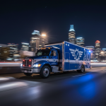 Emergency restoration truck night dispatch