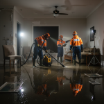 Visual elements depicting water, fire, and storm damage converging, illustrating the urgent, unified approach of emergency restoration specialists to stabilize catastrophic property loss.