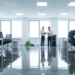 Abstract visual depicting interconnected data points and analytical processes, illustrating the systematic steps for 'What to Do When Your Office Floods in Houston: A Step-by-Step Guide' to minimize business interruption.