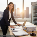 Abstract visual combining detailed documents, strategic flowcharts, and analytical data points, representing the meticulous process of managing property insurance claims for Houston property managers.
