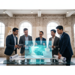 Experienced restoration experts meticulously examine structural damage inside a building, demonstrating the rigorous approach of the Aggie Engineering Standard for precise project assessment.