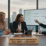 Family (two adults, one child) in a well-lit temporary housing apartment living room, illustrating ALE insurance claim options for Houston residents.