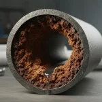 Cast iron pipe tuberculation rust scale