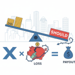 A financial chart illustrating the coinsurance penalty formula, showing how underinsurance can drastically reduce commercial property damage claim payouts for Houston business owners, impacting restoration efforts.