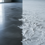 Polished concrete salt bloom water damage