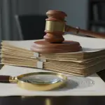 Close-up of legal documents, magnifying glass, and a pen, symbolizing the meticulous forensic review essential for 'Insurance Claim Denied: How Forensic Evidence and TPPCA Statutes Win'.