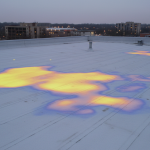Infrared flat roof moisture survey
