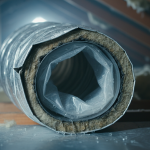 Flex duct delamination collapsed liner