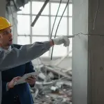 A 24/7 Restoration Specialist uses a thermal imaging camera to detect unseen water damage behind a wall, meticulously gathering forensic evidence to support a full insurance payout claim for the Houston property.