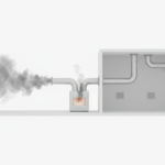 Smoke circulating in HVAC ductwork
