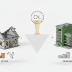 Close-up of building plans overlaid with construction notes, illustrating the complexity of code upgrades during property restoration. This visual highlights the need for 'Ordinance or Law Coverage' to fund mandatory updates, as discussed in the accompanying article.