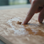 Sponge test for water damaged particle board cabinets