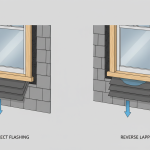 Reverse lapping window flashing leak