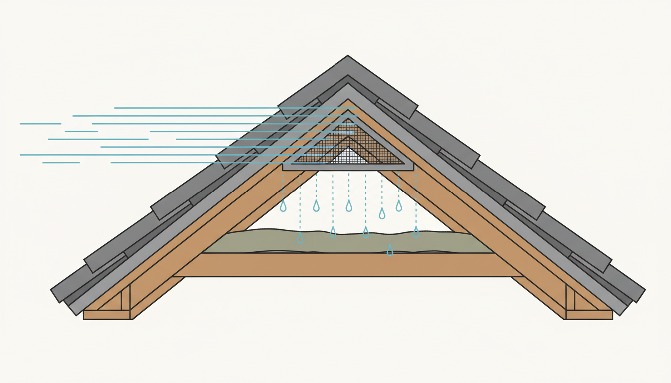 Flue Through Ridge Ridge Vent Infiltration: When Rain Enters Sideways | 24/7 Restoration ...