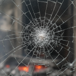 Thermal shock window glass fire damage