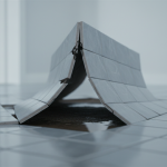 Tile floor tenting water damage
