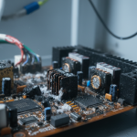 Close-up of industrial Variable Frequency Drive (VFD) components, showing potential moisture or condensation, illustrating how high humidity leads to motor failure and the need for expert dehumidification outlined in our article.