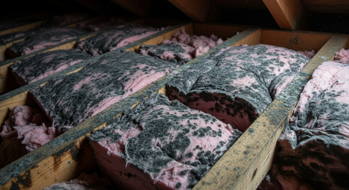 Mold on attic insulation