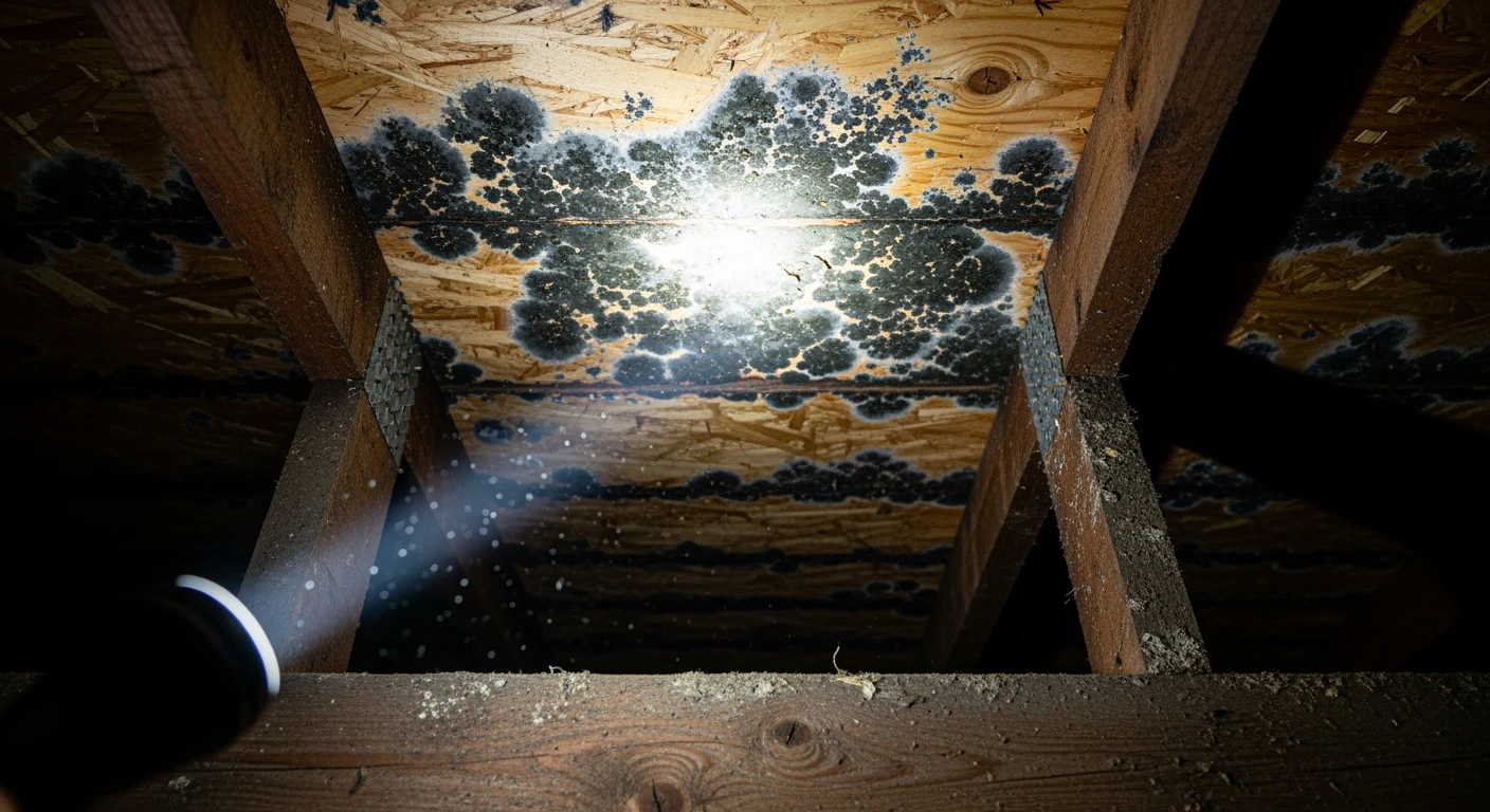 Attic mold on roof sheathing