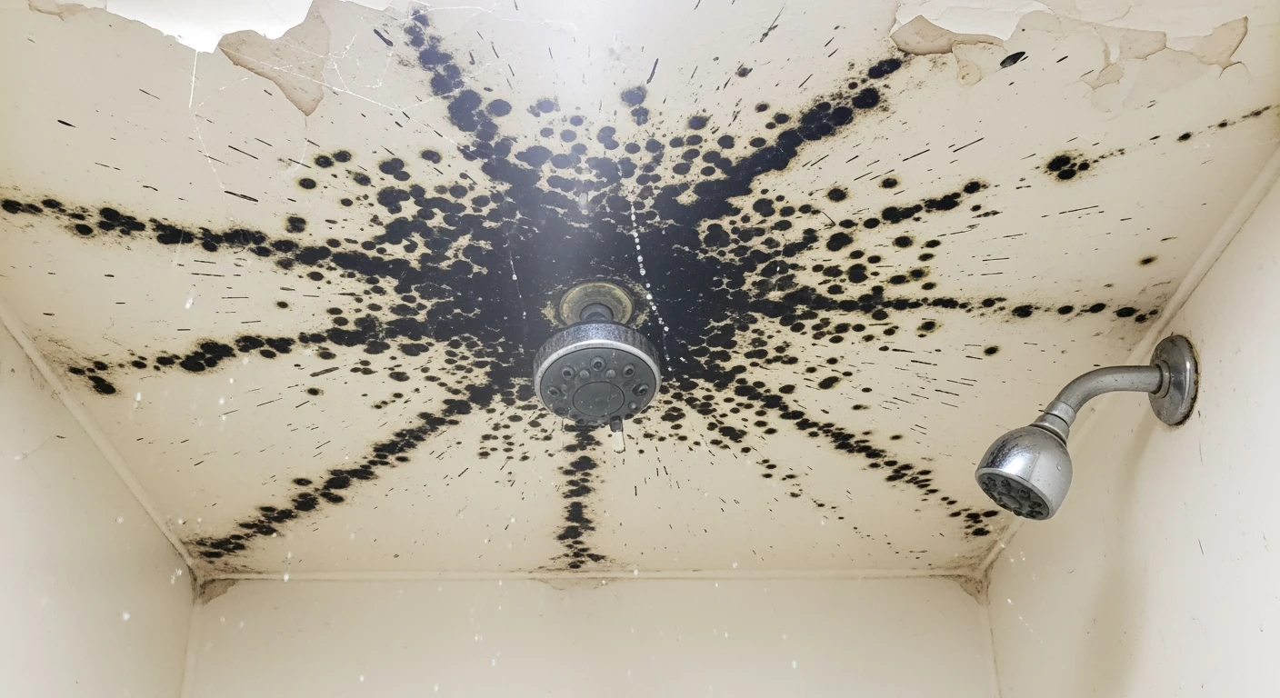 Bathroom ceiling mold above shower