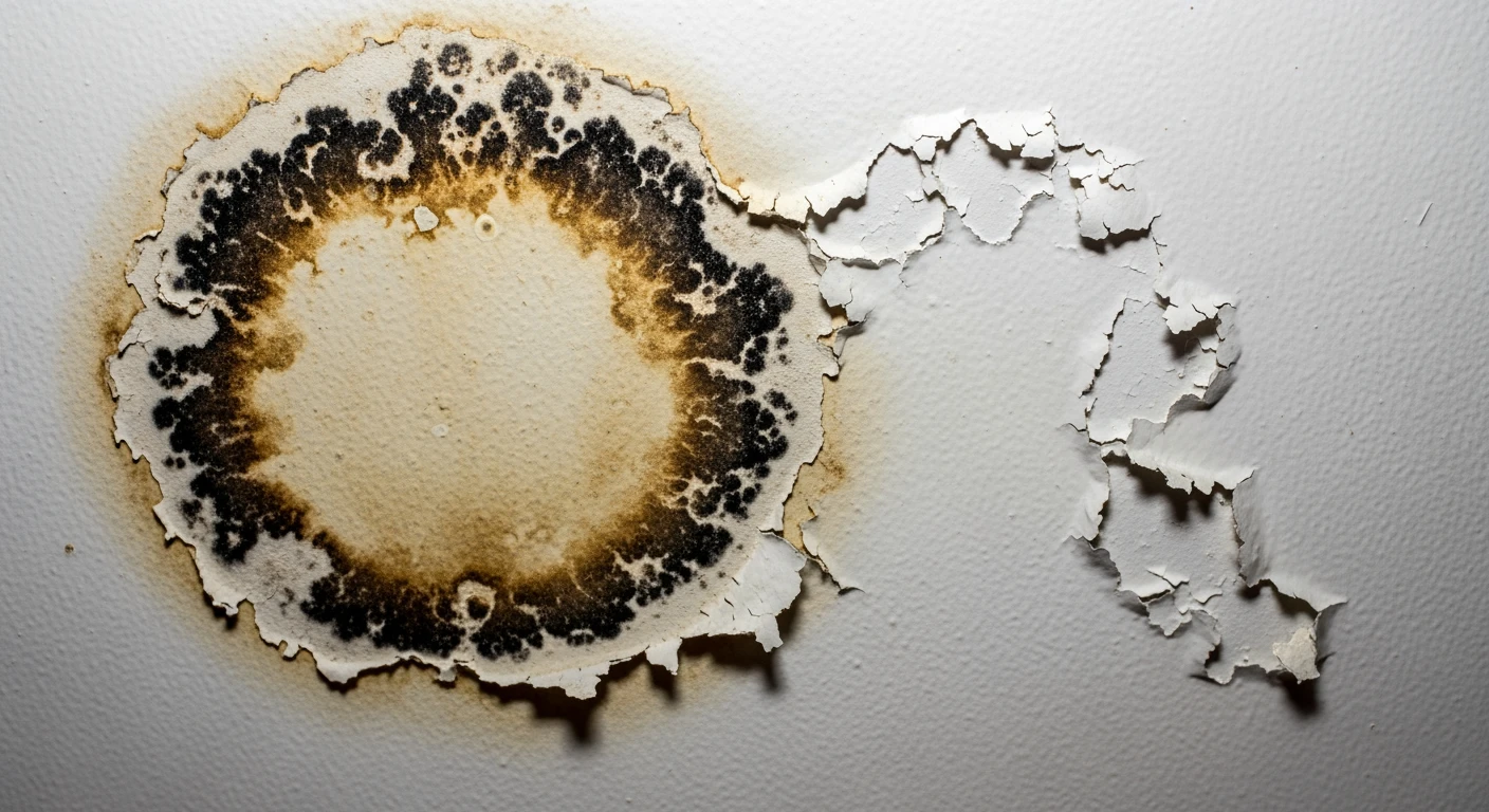Mold on ceiling from water damage