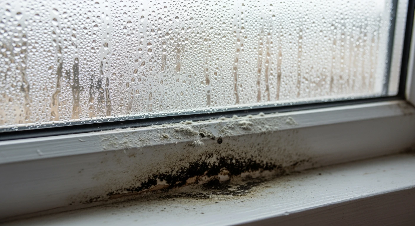 Mildew from window condensation