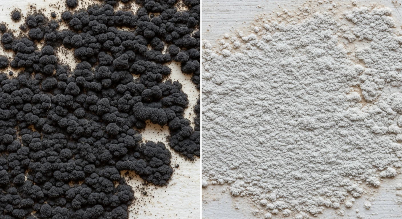 Mold vs mildew visual comparison