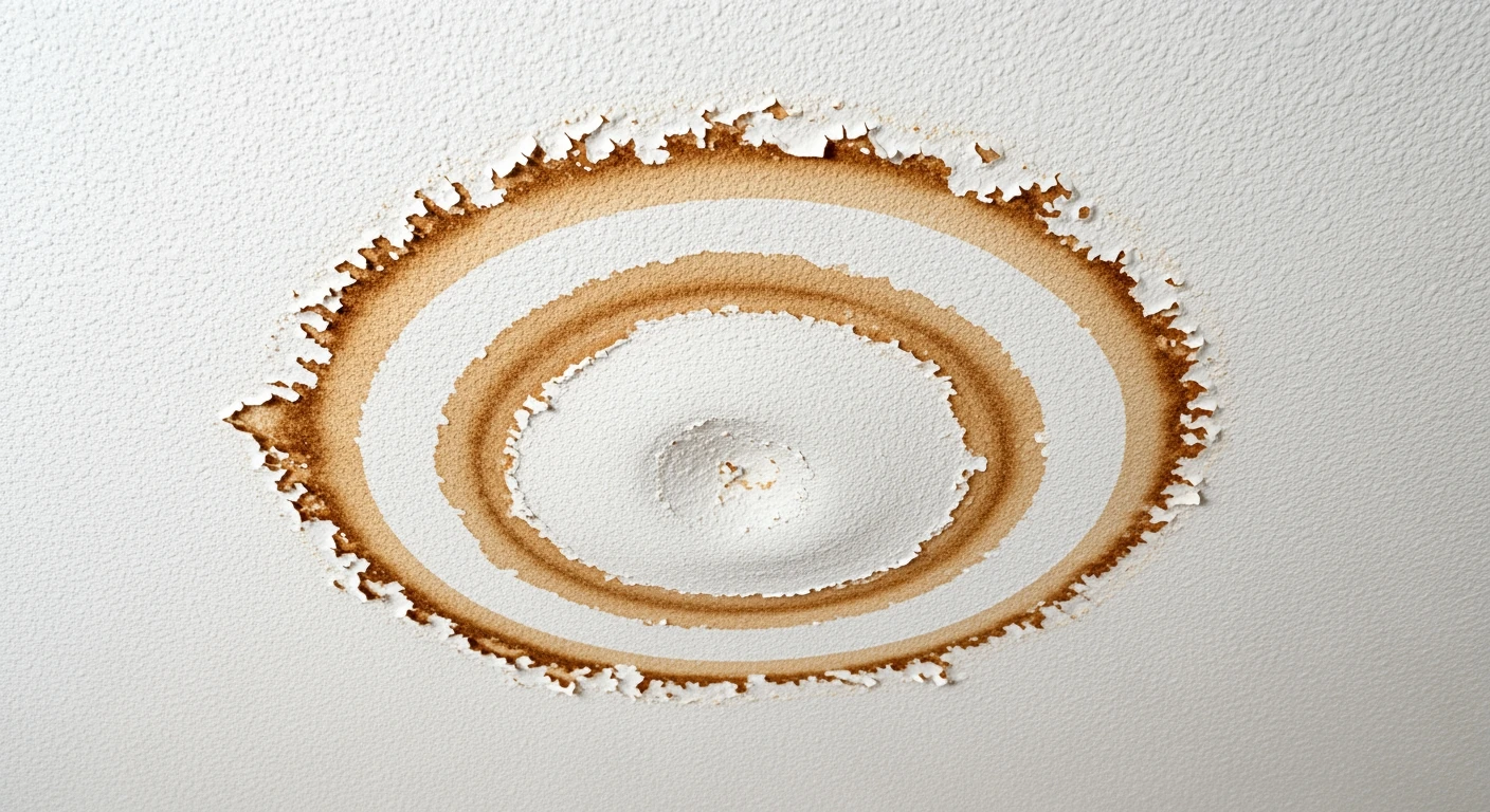 Water damage ceiling stain