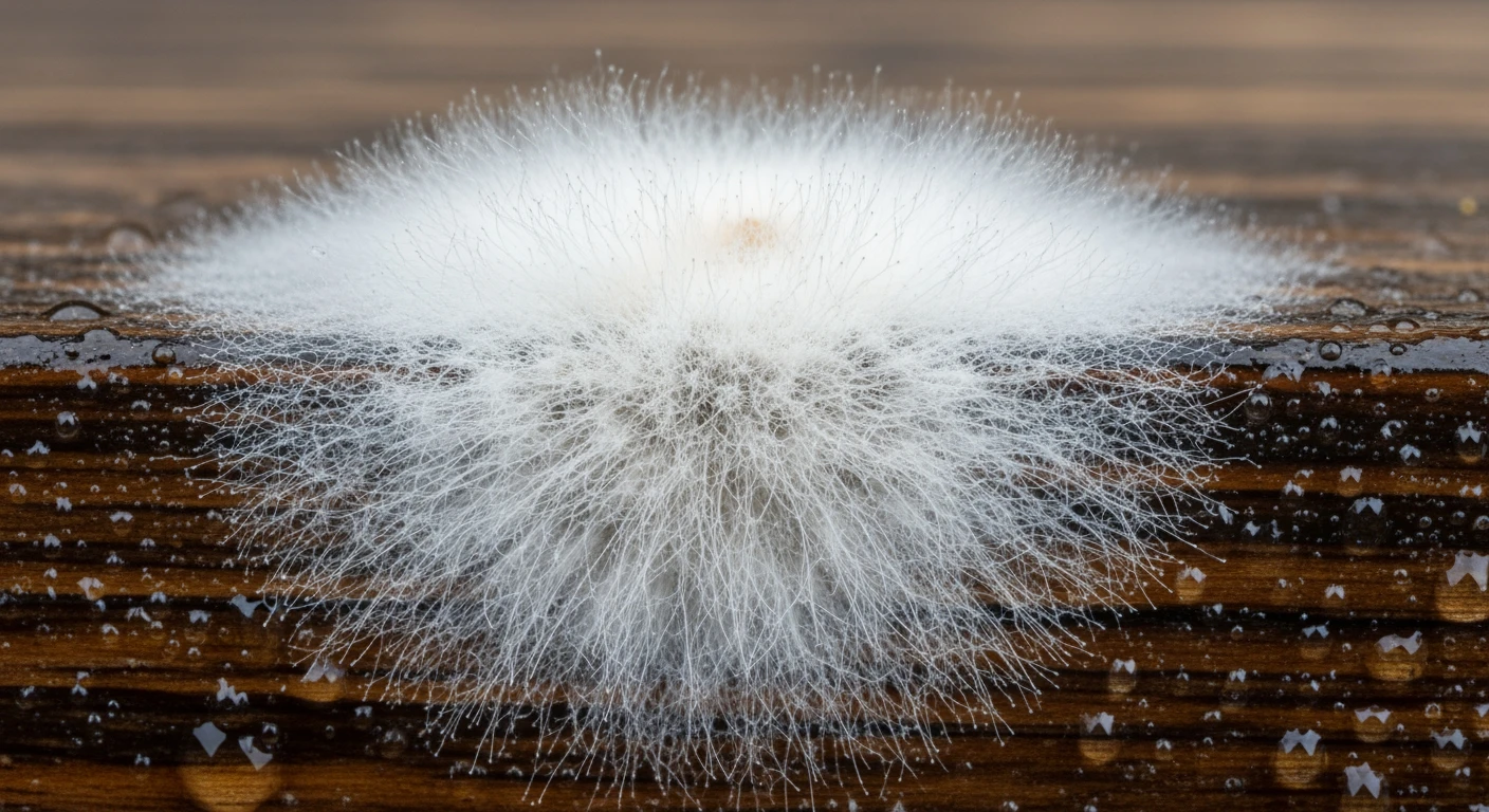 White mold on wood