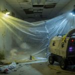 Hallway containment with a HEPA air scrubber